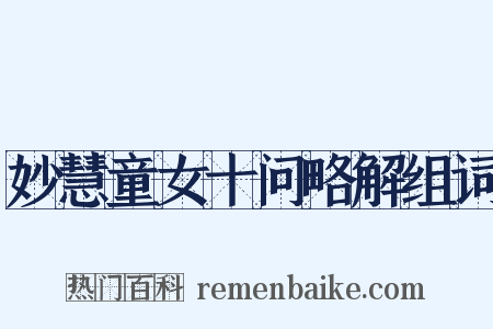 妙慧童女十问略解组词是什么意思的图片